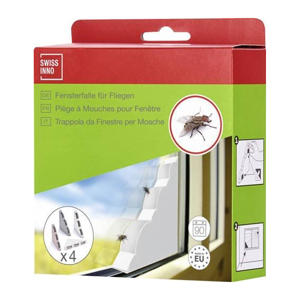 Swissinno Natural Control Klebefolie Fliegenfalle, sortierte Farben, 4er-Pack - Bild 1