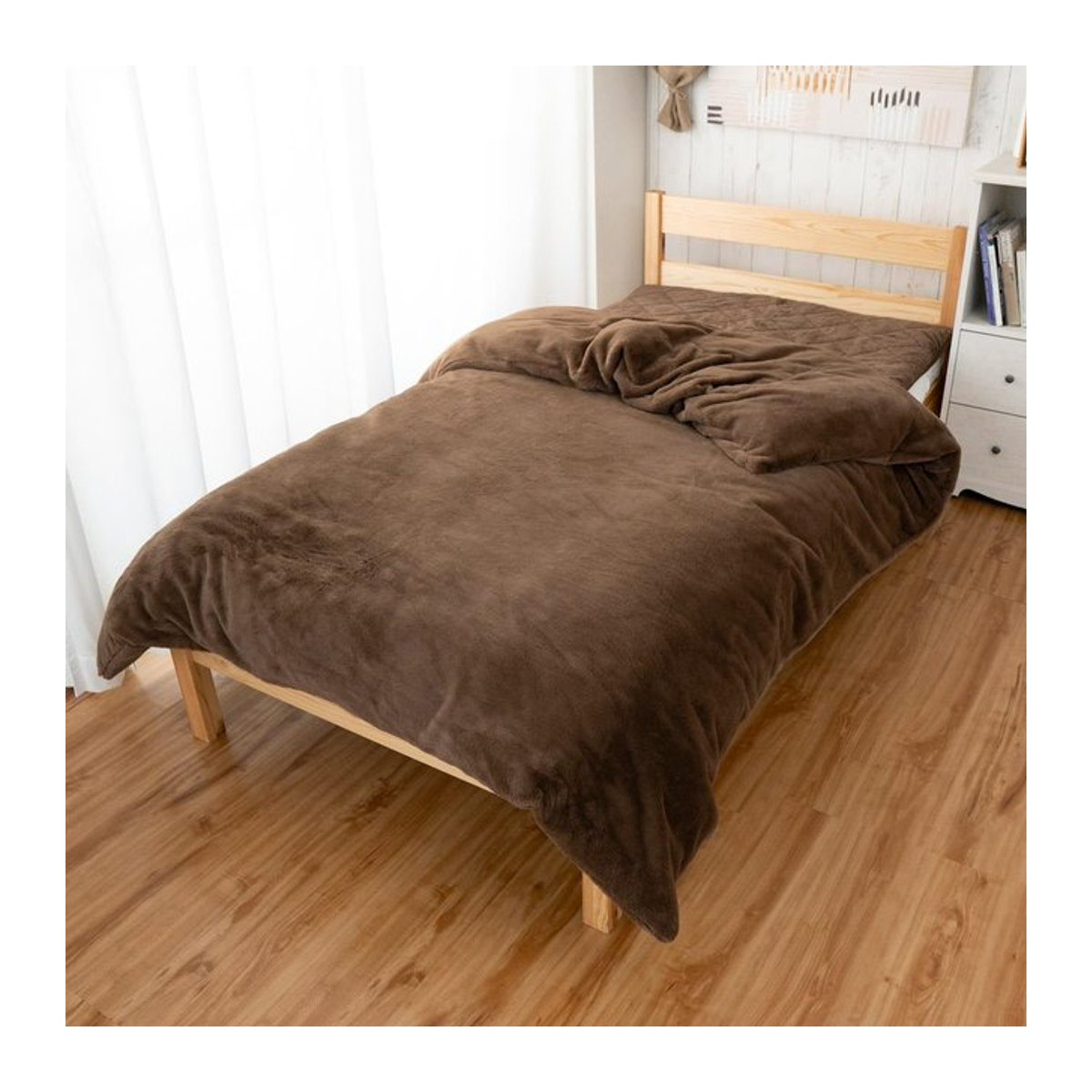 Sylphys Warme Einteilige Kaninchenfell-Bettdecke mit Reißverschluss, Braun, B/T/H: 150 x 210 cm - Bild 1