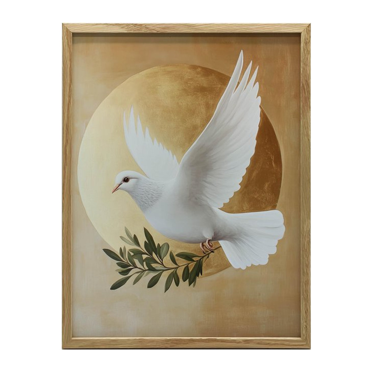 Symbol Heiliger Geist Wandbild von iKable in Dunkelbraun mit Holzrahmen, Breite: 50 cm, Höhe: 70 cm - Bild 1