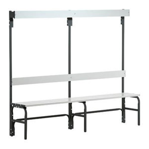 Sypro Garderobenbank aus Edelstahl und Aluminium mit Garderobenteil, Anthrazit, Breite: 200 cm