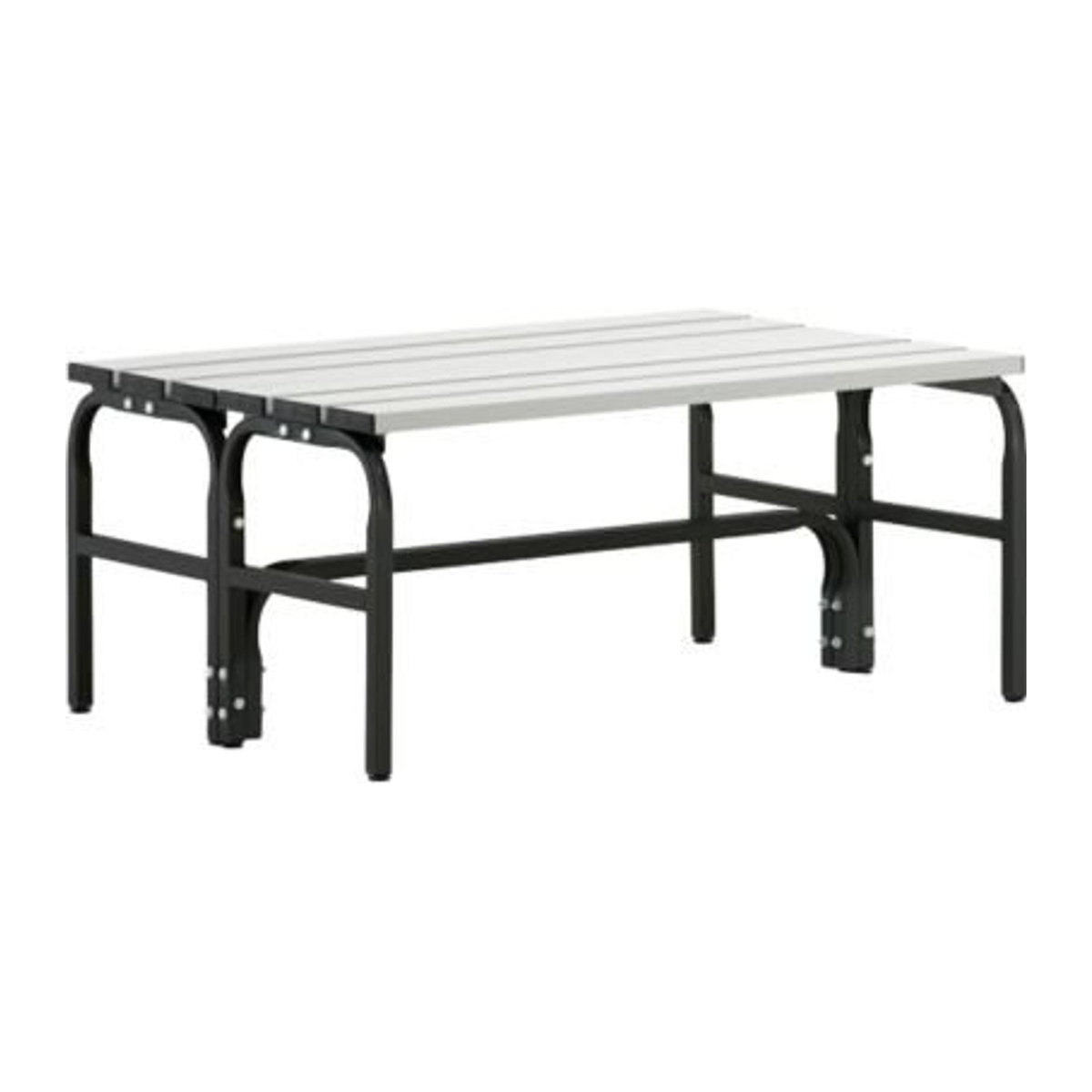 Sypro Garderobenbank doppelseitig aus Edelstahl und Aluminium in Anthrazit, Breite: 101,5 cm - Bild 1