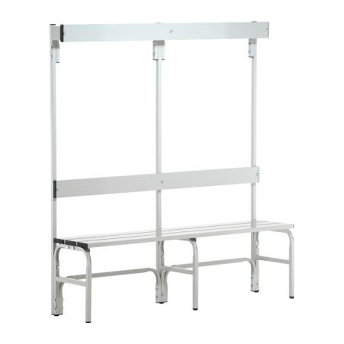 Sypro Garderobenbank mit Garderobenteil aus Metall in Grau und Alufarben, Breite: 150 cm - Bild 1