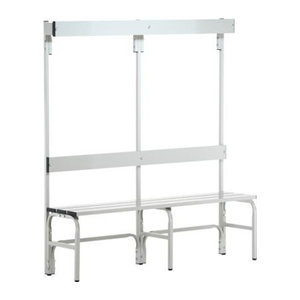 Sypro Garderobenbank mit Garderobenteil aus Metall in Grau und Alufarben, Breite: 150 cm