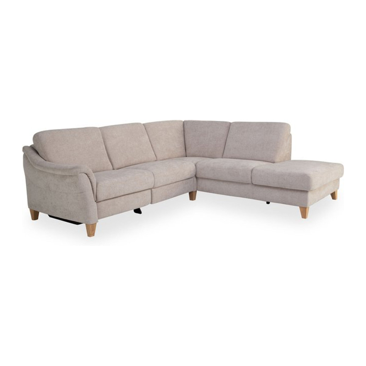 SYSTEMPOLSTER PENDO Ecksofa in Beige mit Stoffbezug und Holzgestell, linksseitig, Modern - Bild 1
