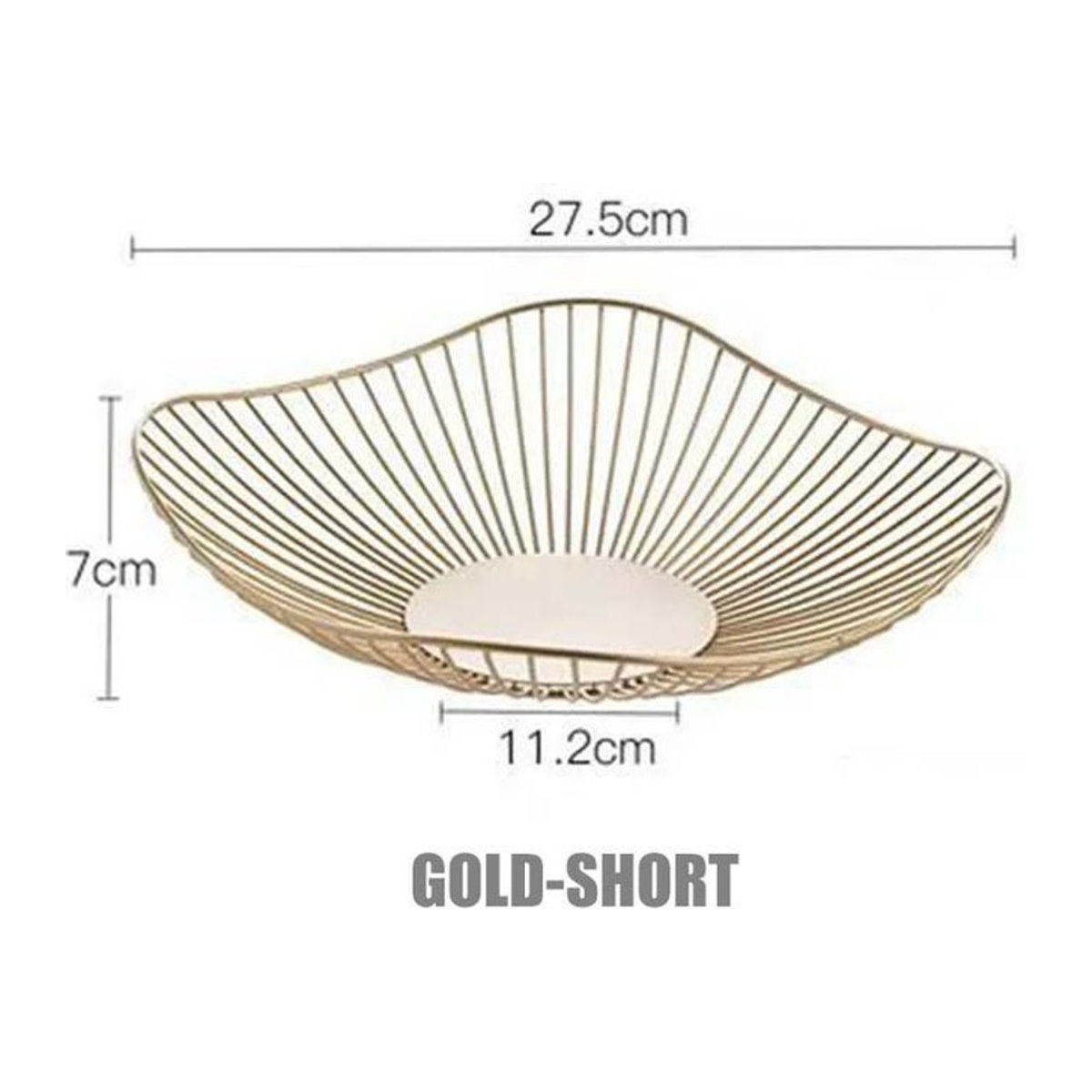 SZ-Damai Obstteller aus Metall in Gold, geometrische Aufbewahrungsschale für Obst und Snacks, modernes Design für dein Wohnzimmer, B: 27,5 cm, T: 27 cm, H: 11,2 cm - Bild 1