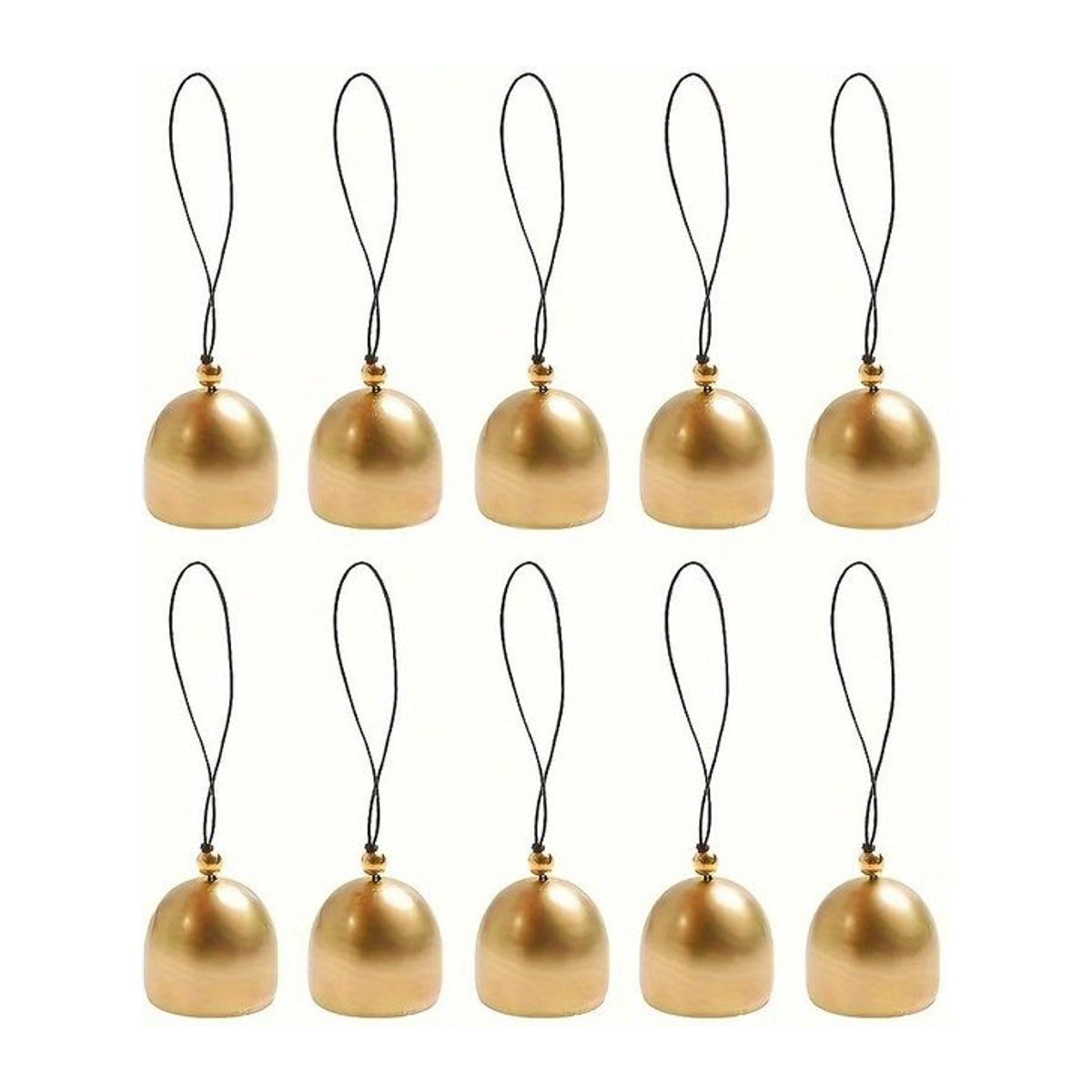 SZ-Damai Weihnachts-Bastelglocken im Vintage-Stil aus Metall, 10 Stück, Gold, rund, hängend - Bild 1