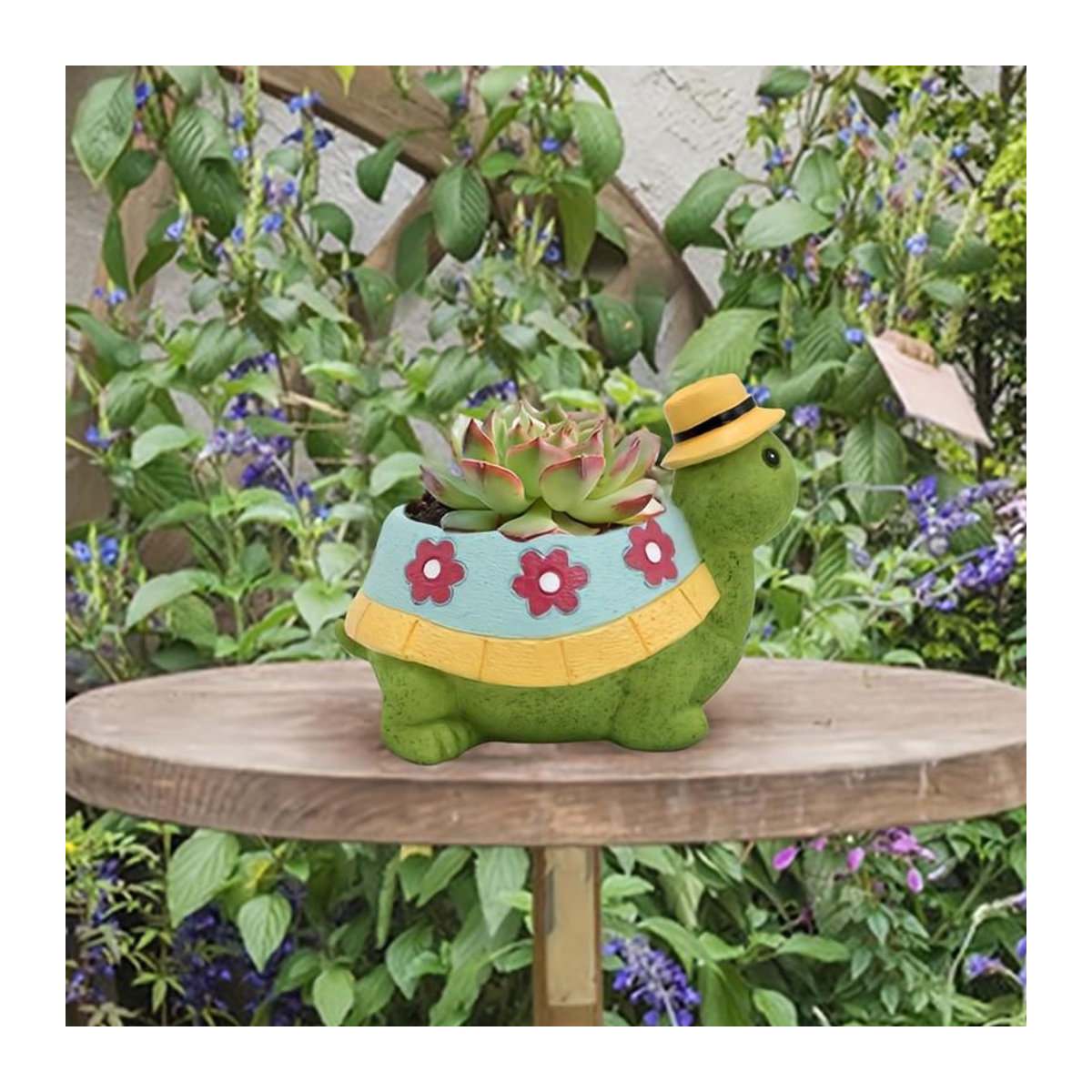 SZ-JZQ Schildkröten-Blumentopf aus Kunstharz in Grün für Sukkulenten und Dekoration - Bild 5