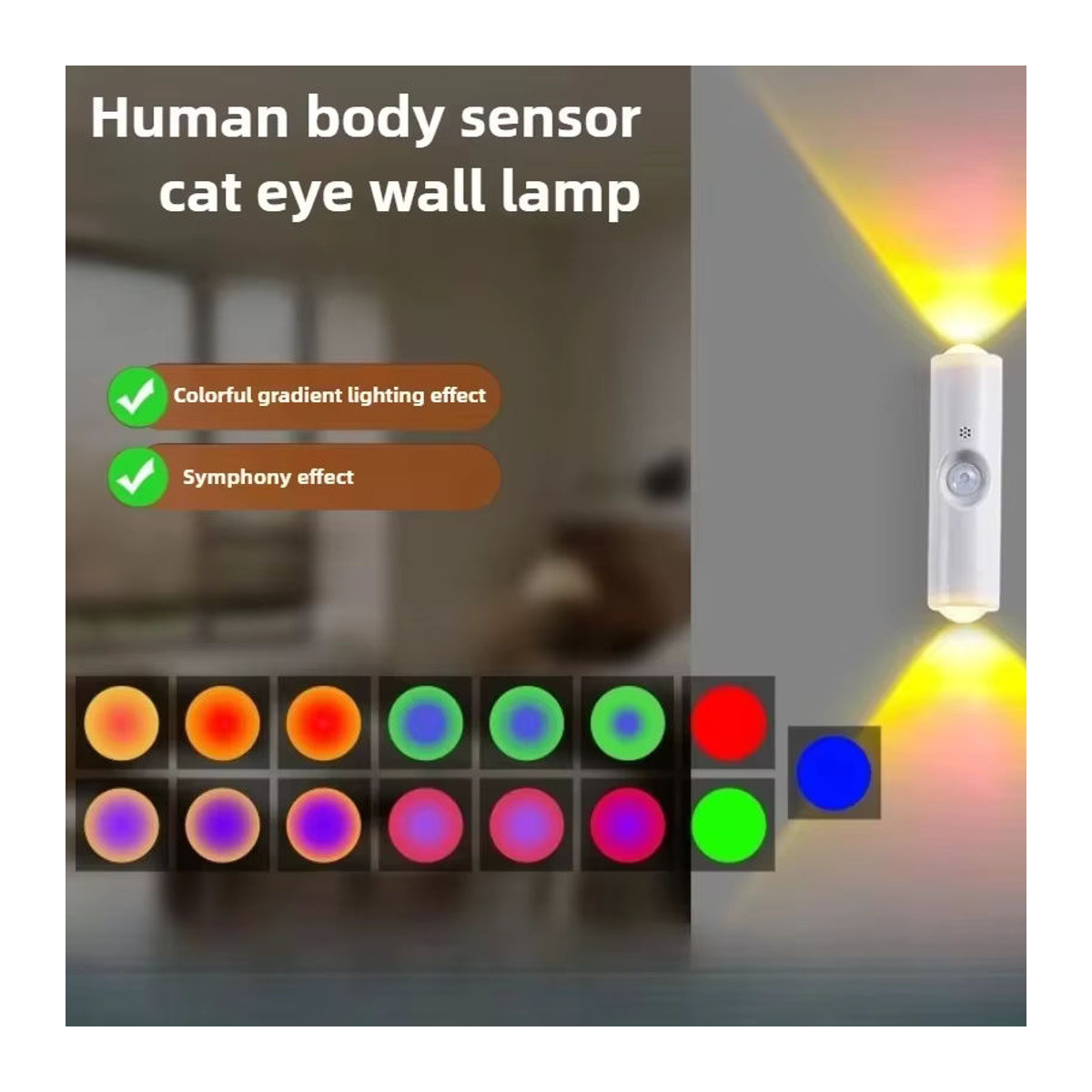 Szaoju Smart LED Nachtlicht mit RGB-Gradienten und magnetischem Bewegungsmelder, wiederaufladbare Wandleuchte in Weiß und Bunt für Schlafzimmer, Badezimmer und Schrank - Bild 4