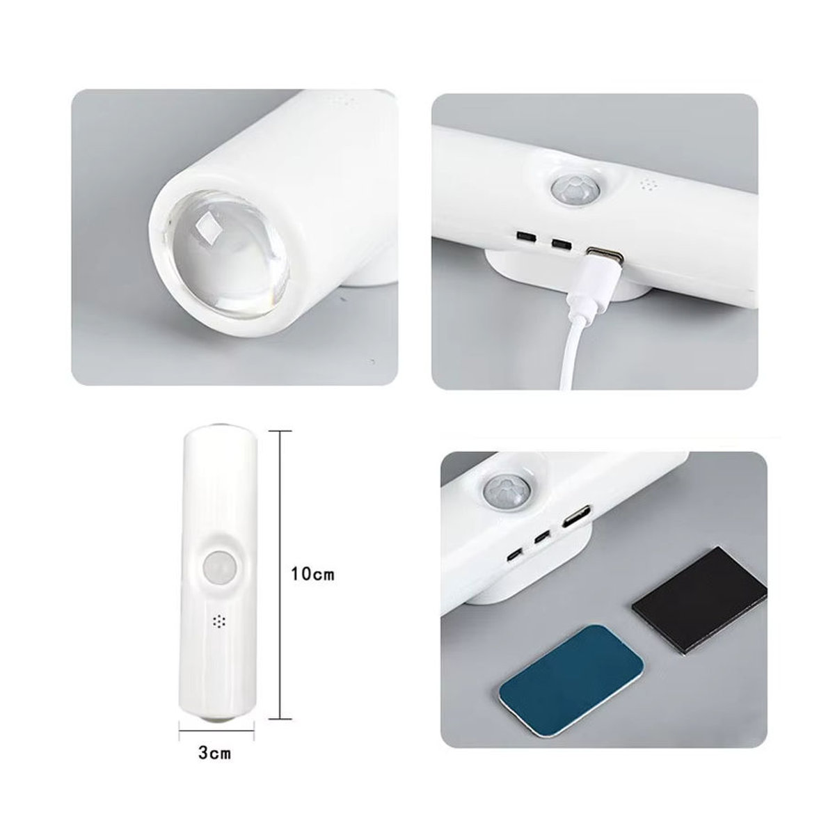 Szaoju Smart LED Nachtlicht mit RGB-Gradienten und magnetischem Bewegungsmelder, wiederaufladbare Wandleuchte in Weiß und Bunt für Schlafzimmer, Badezimmer und Schrank - Bild 5