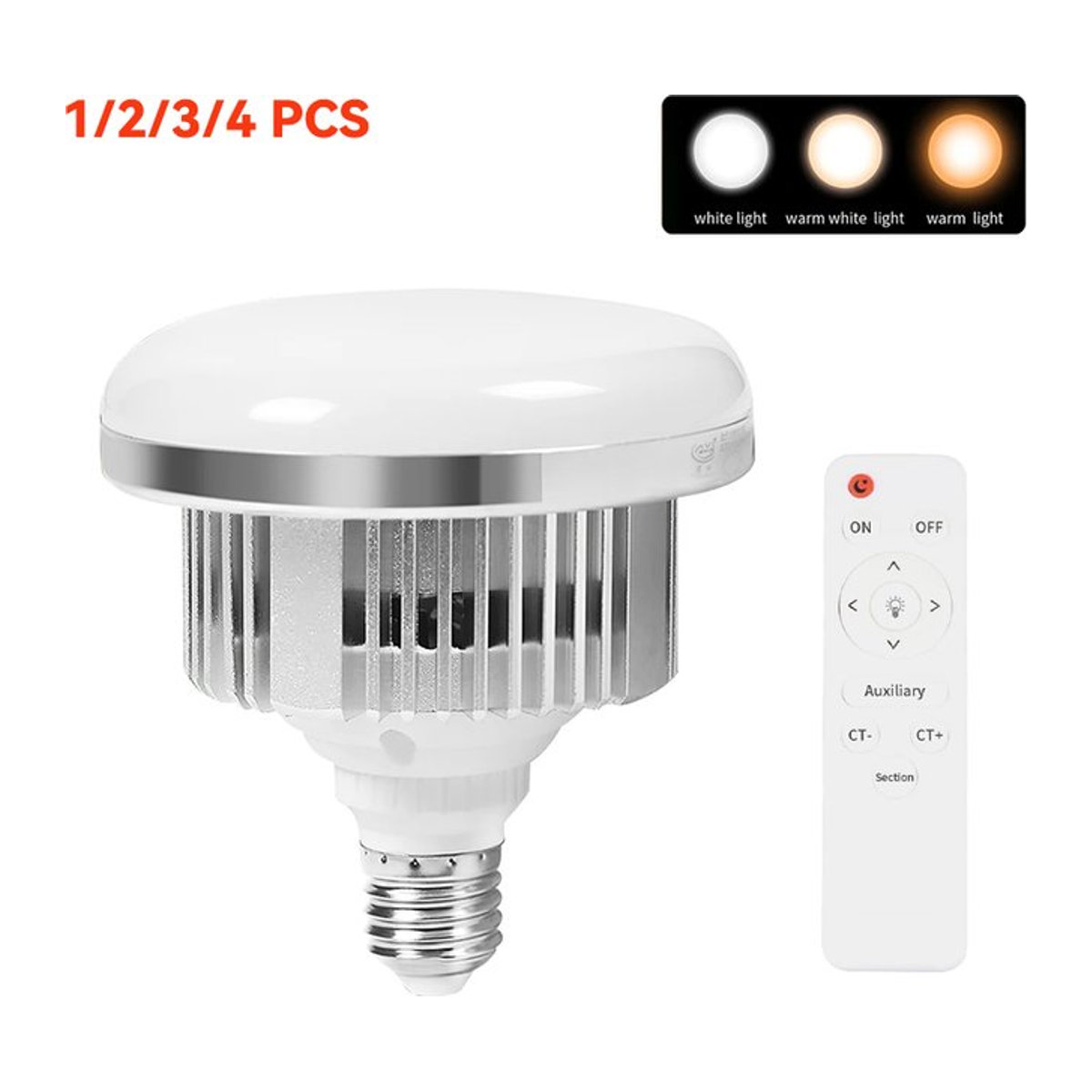 SZKOSTON 65 W LED-Fotobeleuchtung mit E27-Sockel, dimmbare Tageslichtlampe in Kaltweiß mit Fernbedienung für Fotostudio-Softboxen - Bild 1