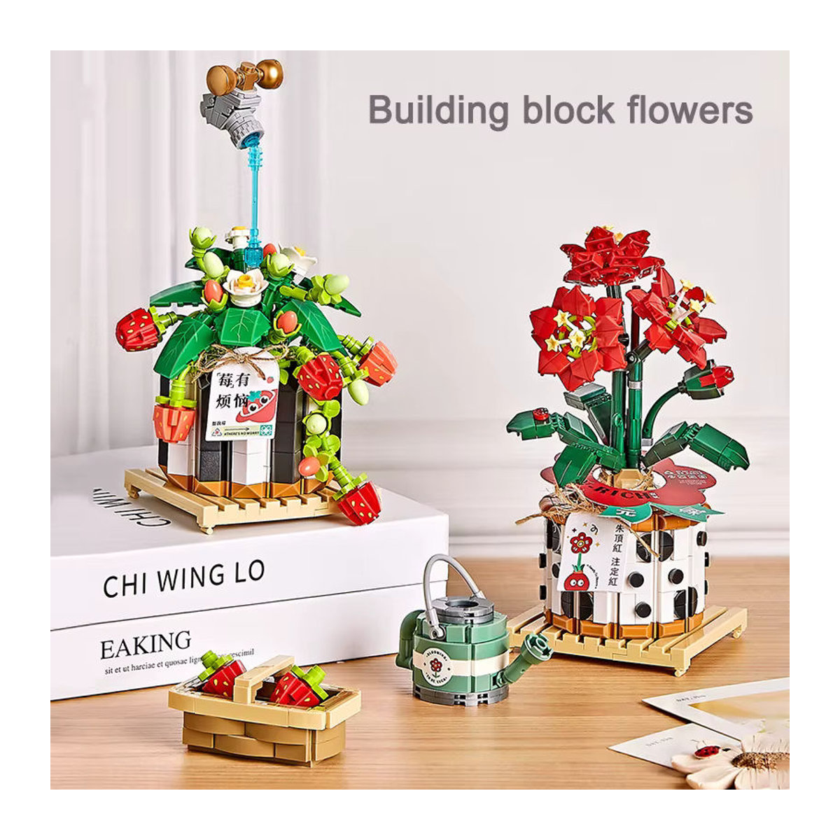 Szxhf Mini Blumen Bouquet Bausteine DIY Puzzle Set aus Kunststoff, mehrfarbig - Bild 5