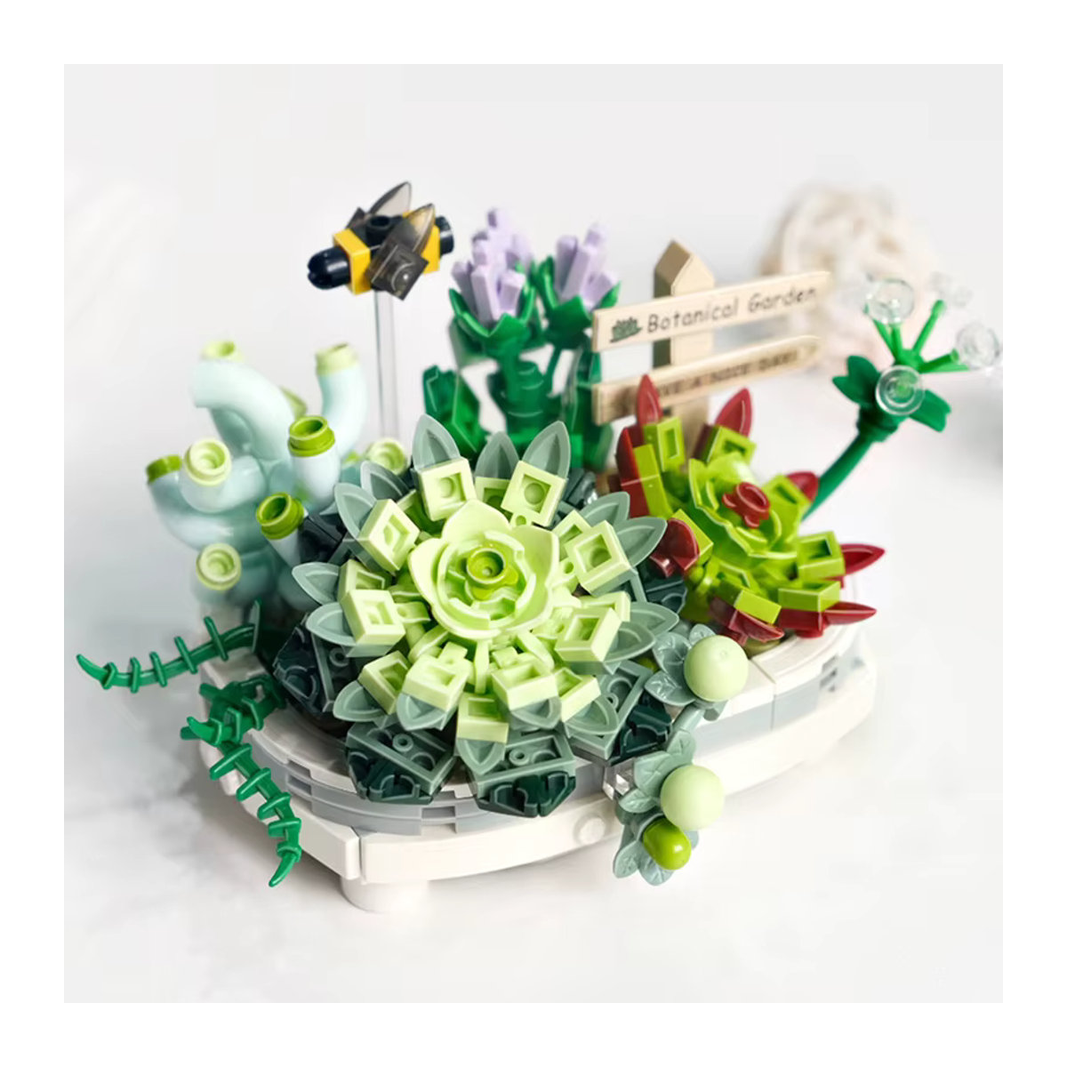 Szxhf Mini Bouquet Bausteine Blumen Sukkulenten und Kirschblüte Bonsai 3D Modell aus Kunststoff, mehrfarbig, Spielzeug für Kinder - Bild 2