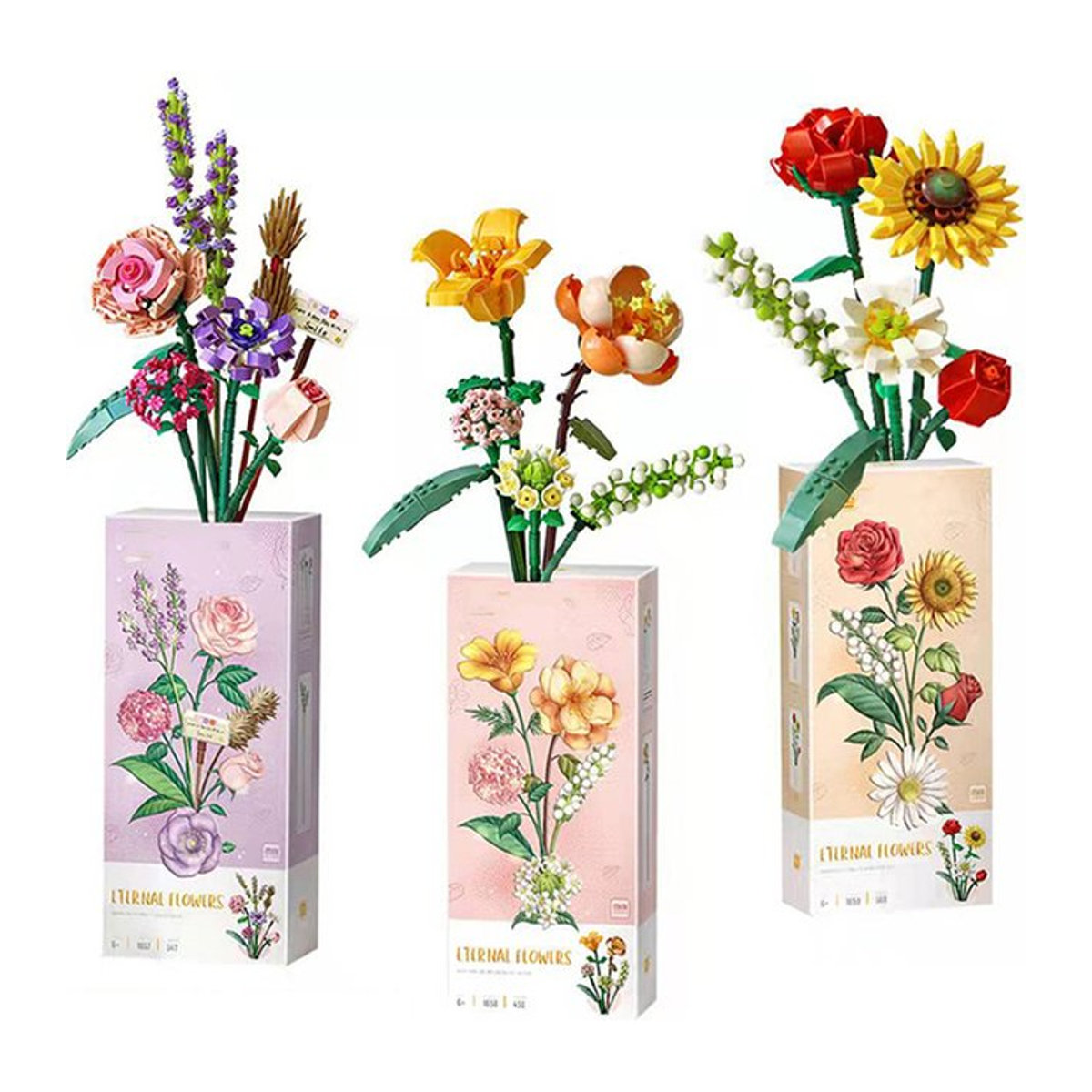 Szxhf Mini Rose Bausteine DIY Blumen Bouquet aus Kunststoff, mehrfarbig, pädagogisches Spielzeug für Kinder - Bild 1