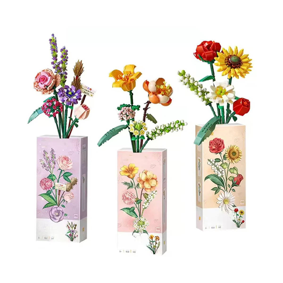 Szxhf Mini Rose Bausteine DIY Blumen Bouquet aus Kunststoff, mehrfarbig, pädagogisches Spielzeug für Kinder - Bild 7