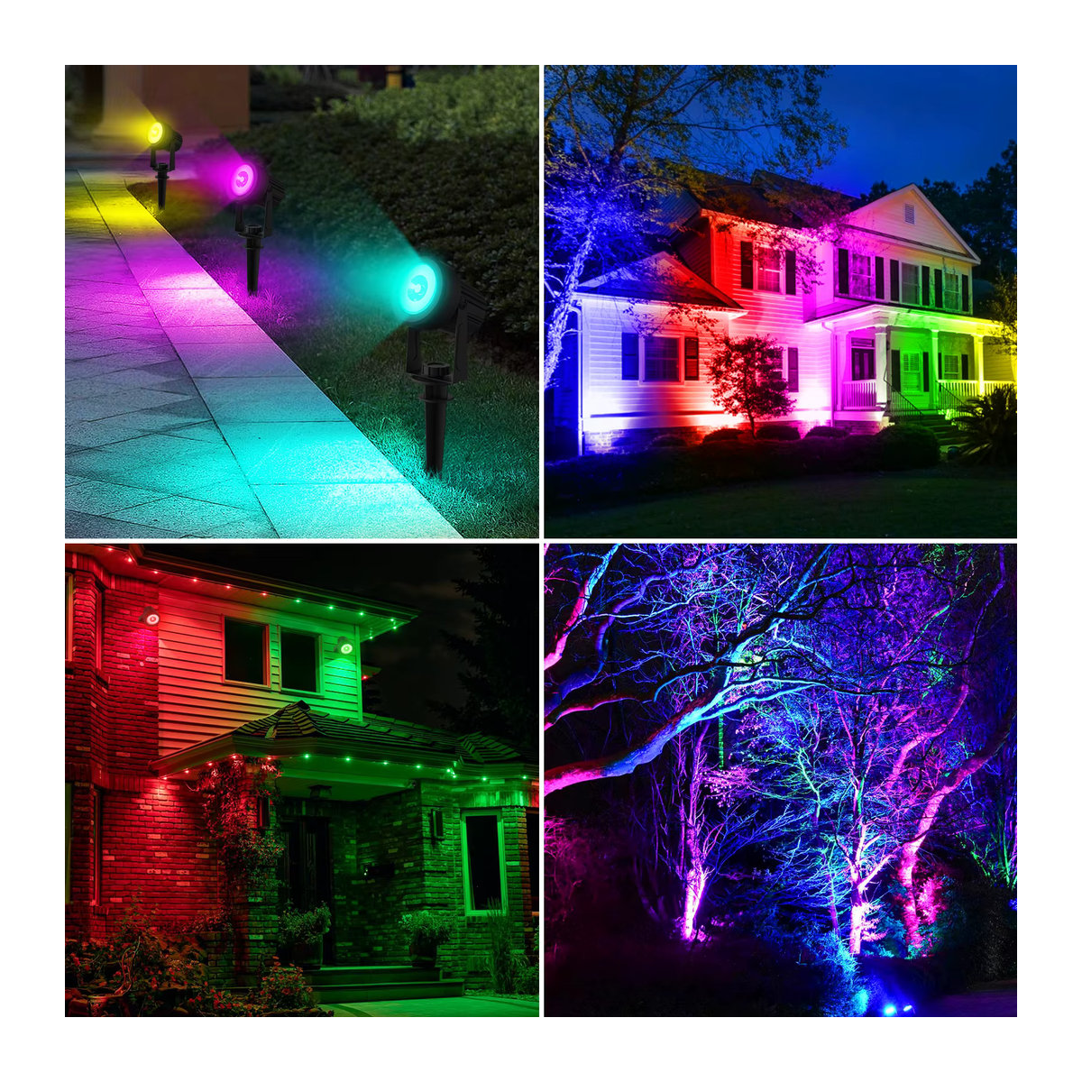 T-SUNRISE RGB LED Solar Außenstrahler IP65 Wasserdicht Bunt - Bild 4