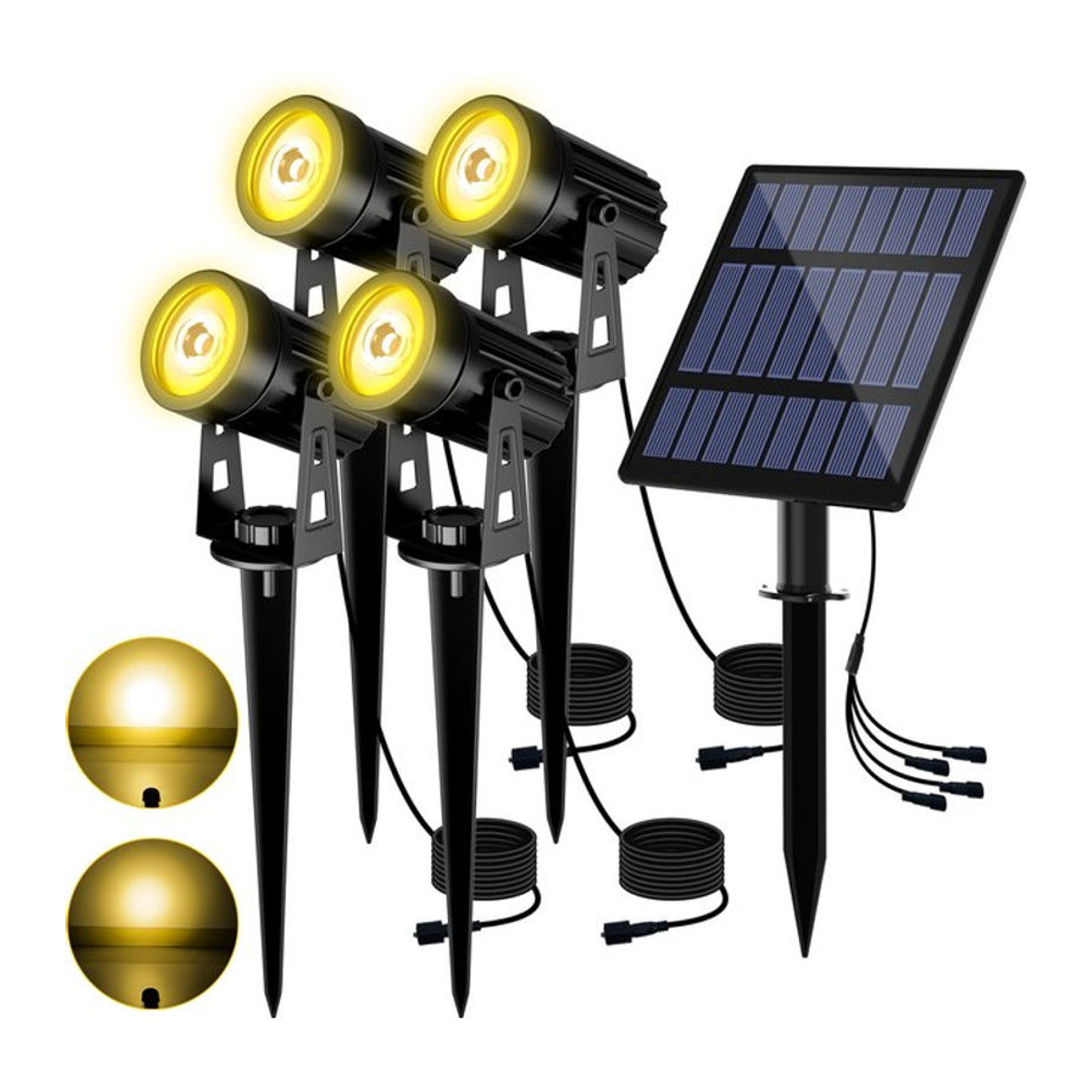 T-SUNRISE Solar LED Wandleuchte IP65 Wasserdicht für Garten und Outdoor in Schwarz und Bunt mit Warmweiß und RGB Optionen - Bild 1