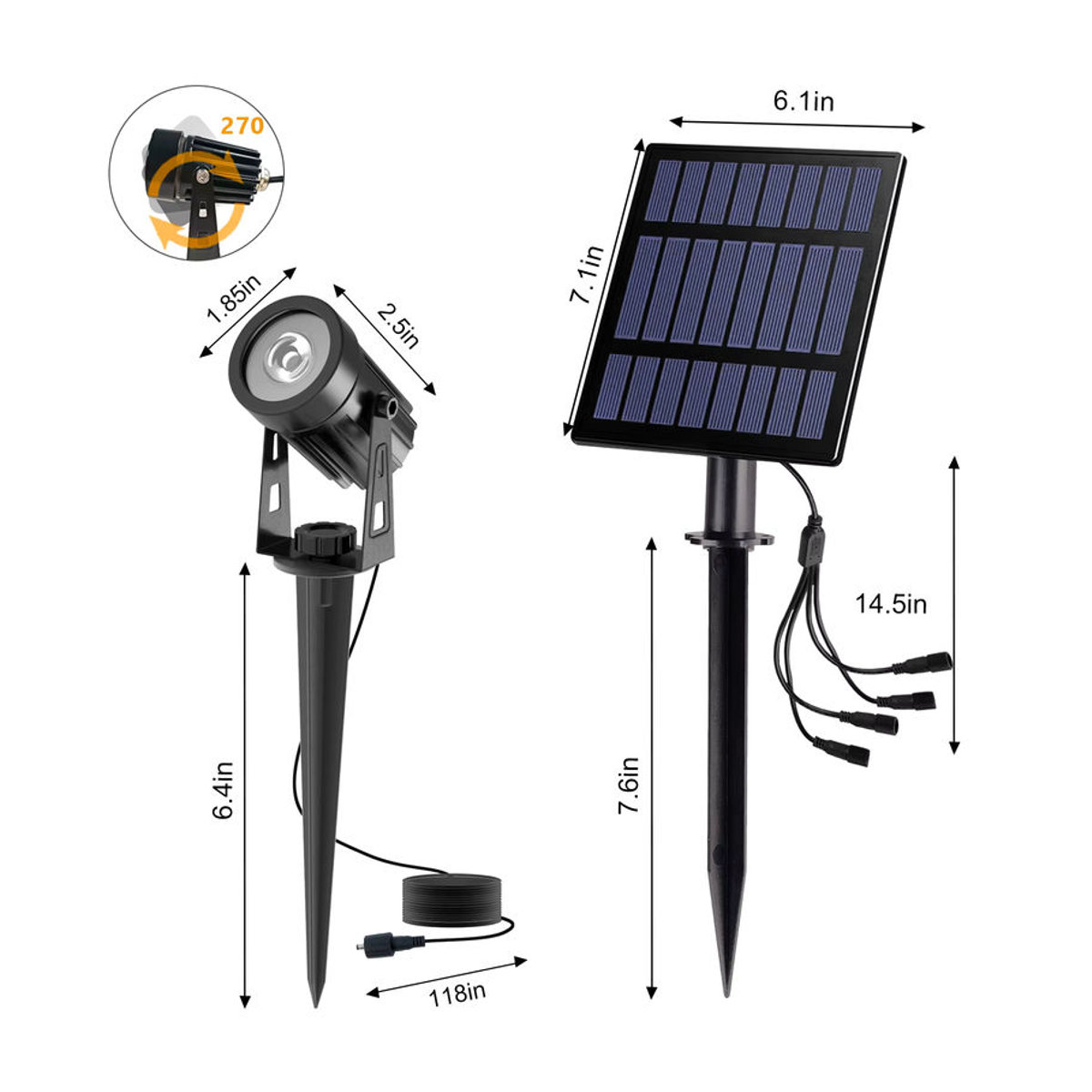 T-SUNRISE Solar LED Wandleuchte IP65 Wasserdicht für Garten und Outdoor in Schwarz und Bunt mit Warmweiß und RGB Optionen - Bild 2