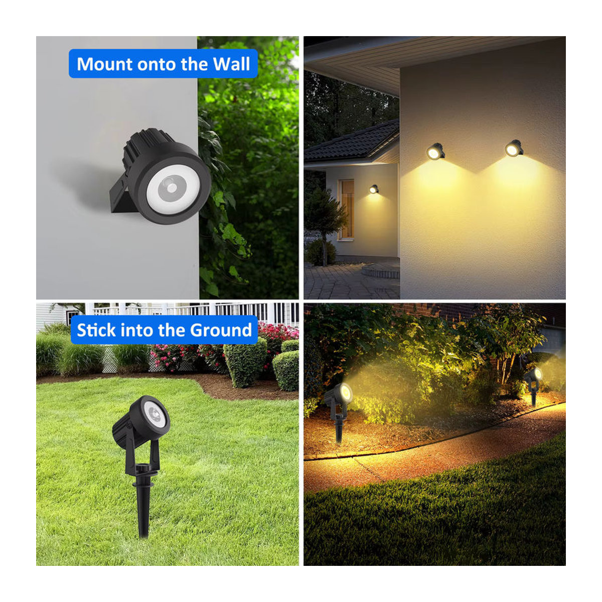 T-SUNRISE Solar LED Wandleuchte IP65 Wasserdicht für Garten und Outdoor in Schwarz und Bunt mit Warmweiß und RGB Optionen - Bild 5