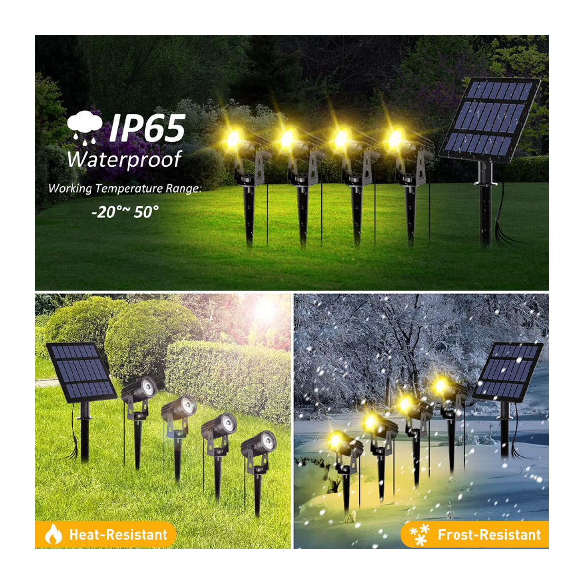 T-SUNRISE Solar LED Wandleuchte IP65 Wasserdicht für Garten und Outdoor in Schwarz und Bunt mit Warmweiß und RGB Optionen - Bild 6