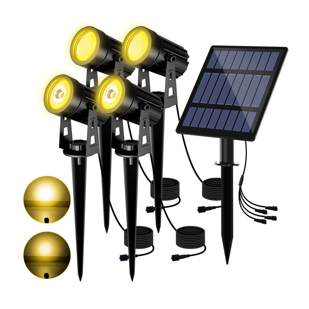 T-SUNRISE Solar LED Wandleuchte IP65 Wasserdicht für Garten und Outdoor in Schwarz und Bunt mit Warmweiß und RGB Optionen - Bild 7