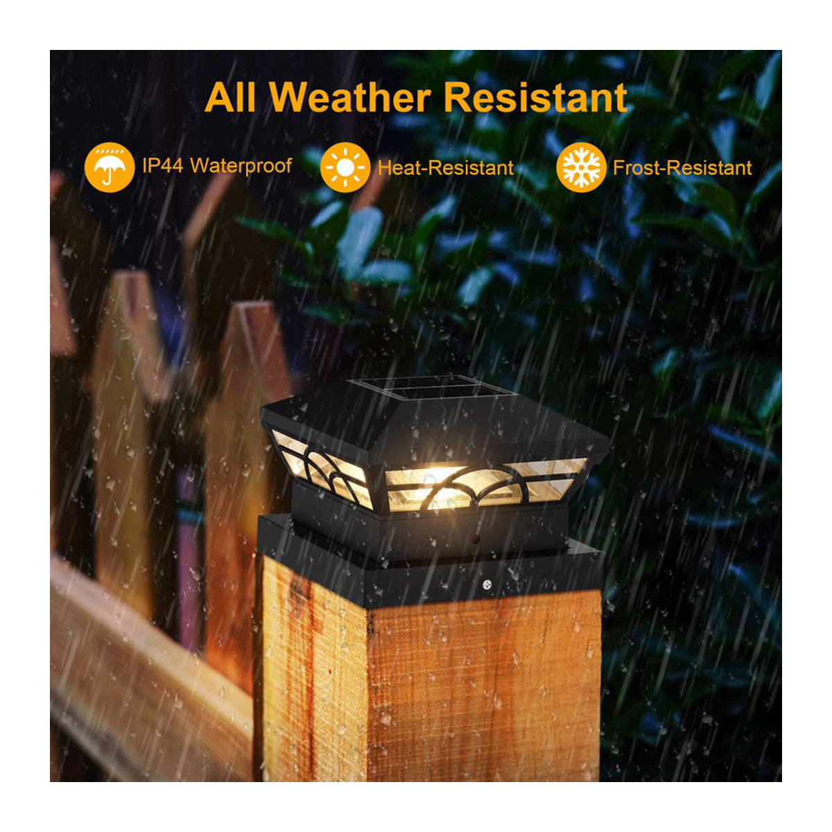 T-SUNRISE Solarleuchte Klassisch Schwarz IP65 LED Außenlampe für Garten Zaun und Terrasse - Bild 5
