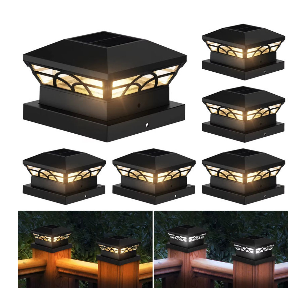 T-SUNRISE Solarleuchte Klassisch Schwarz IP65 LED Außenlampe für Garten Zaun und Terrasse - Bild 7