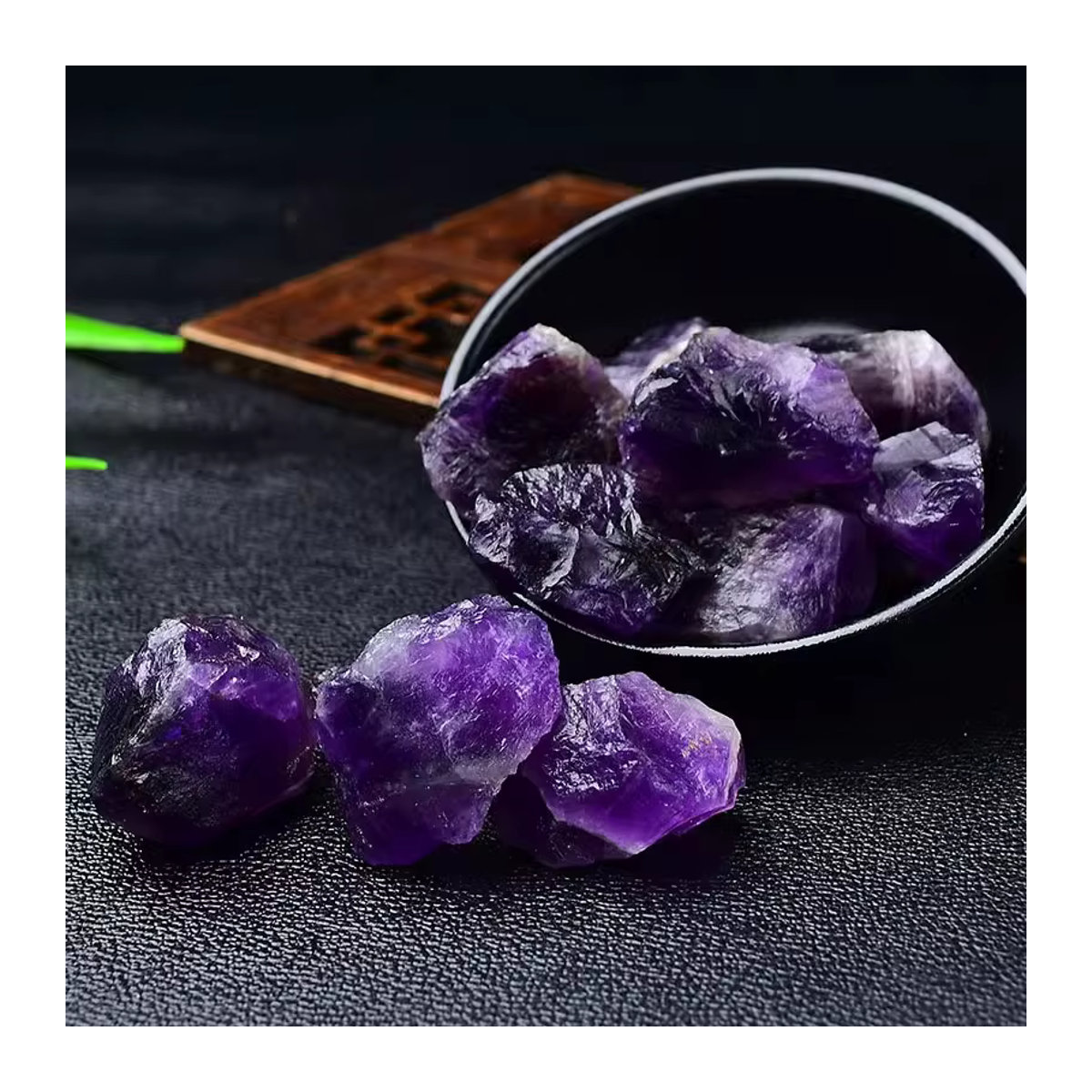 TAIHESJ Dekosteine aus Amethyst und Rosenquarz in Lila, 250 g - Bild 2