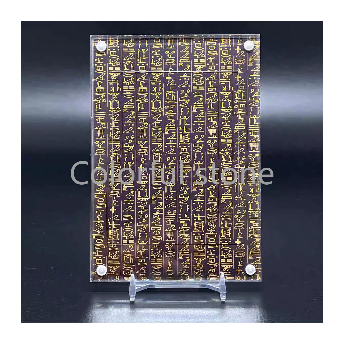 TAKARA TOMY Yu Gi Oh Obelisk der Tormentor Acryl-Display mit altägyptischem Skript-Hintergrund, Multicolor - Bild 2