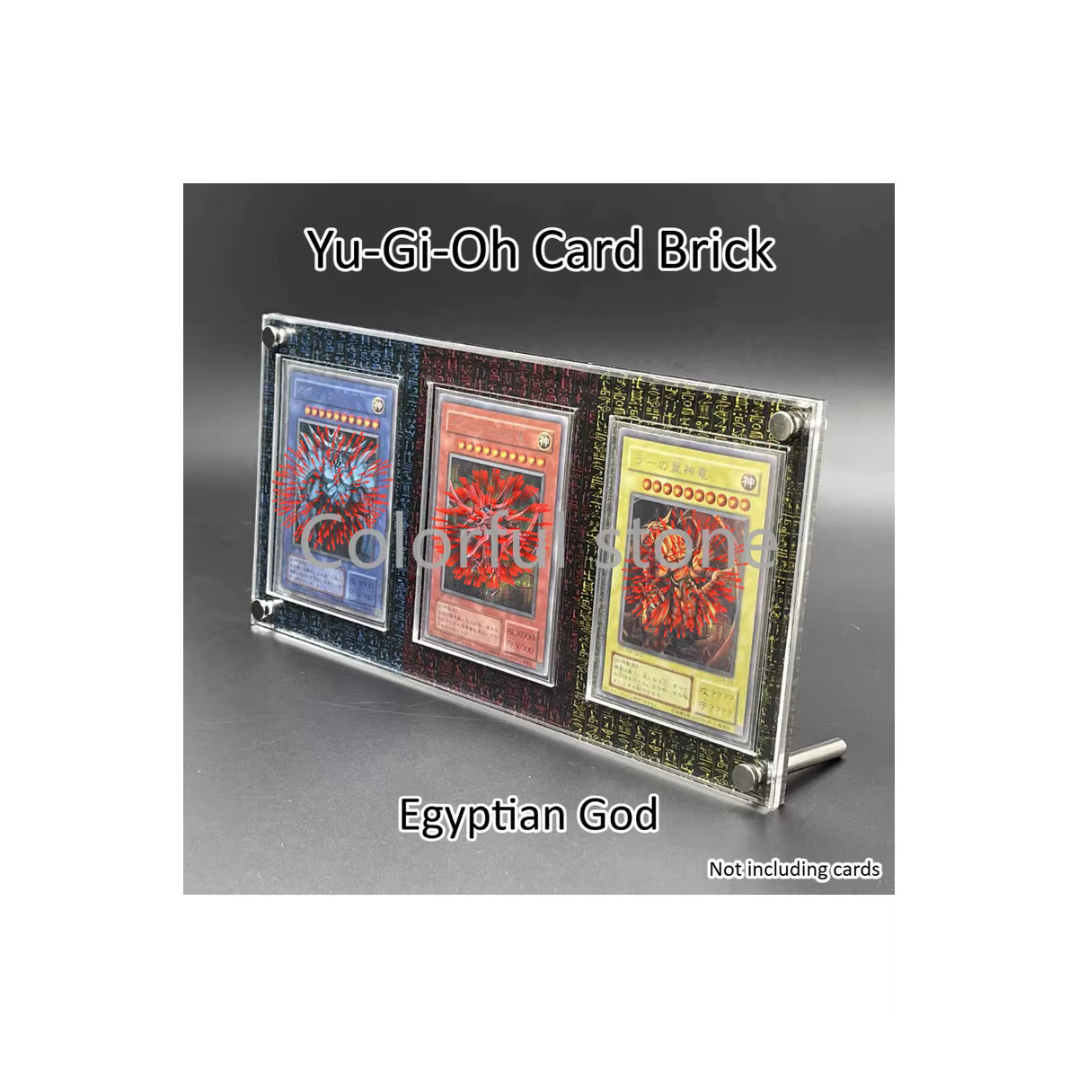 TAKARA TOMY Yu Gi Oh Obelisk der Tormentor Acryl-Display mit altägyptischem Skript-Hintergrund, Multicolor - Bild 3