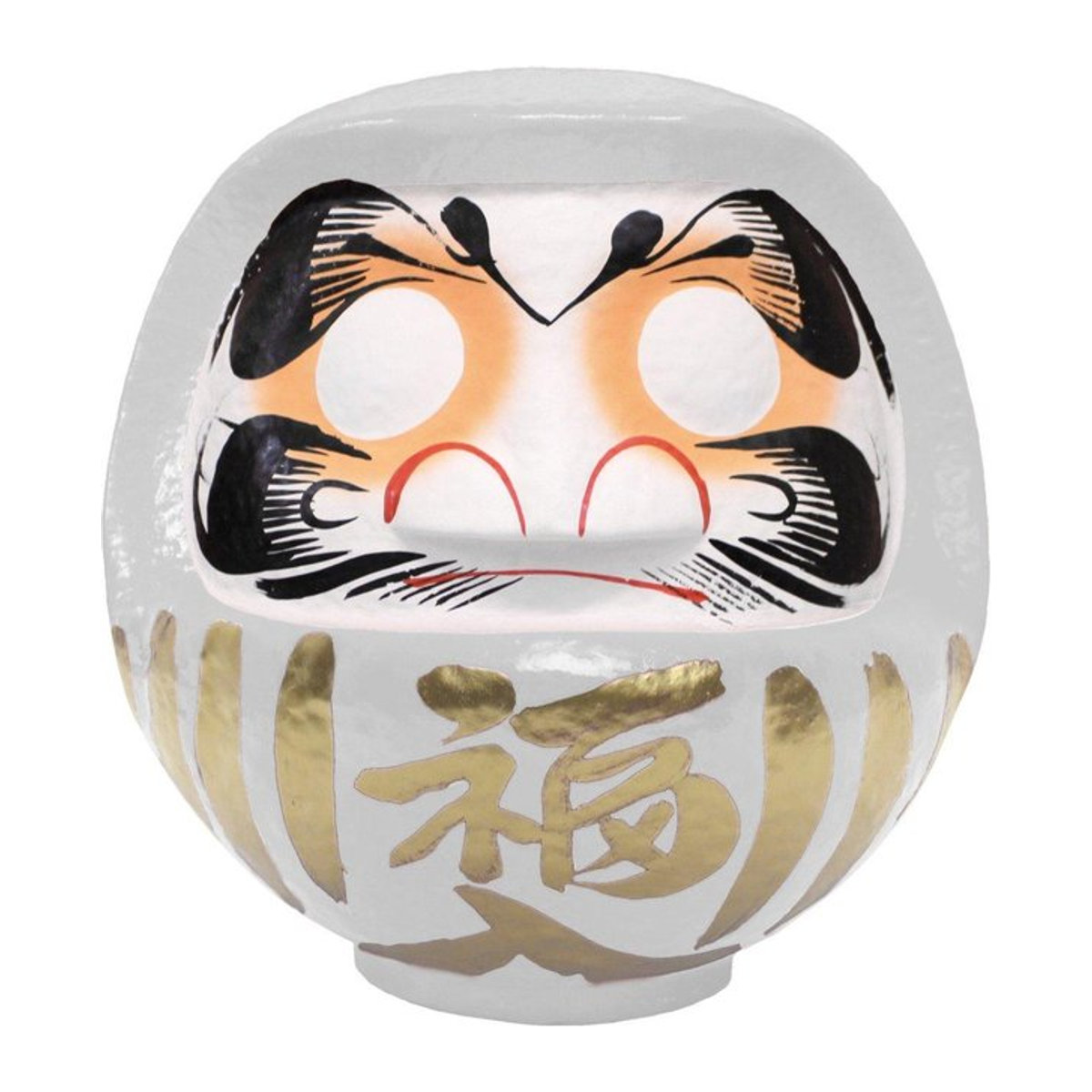 Takasaki Daruma Puppe Harmony Weiß B: 15 cm, T: 14 cm, H: 17 cm - Bild 1