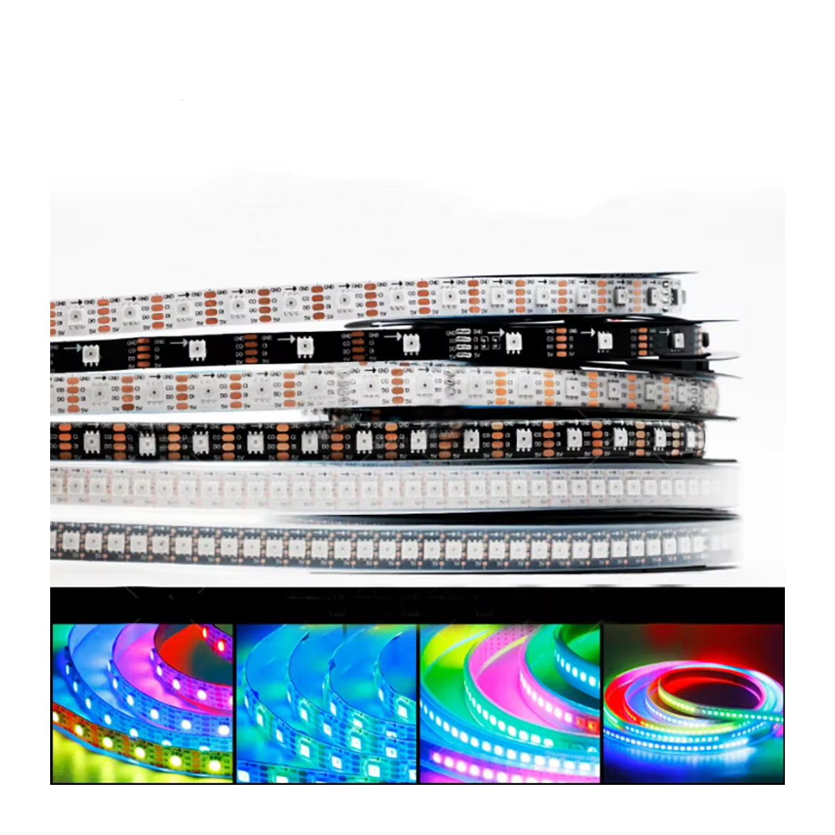 TAKEY RGB LED-Streifen High Density APA107 APA102 Upgrade-Version HD107S Schnell PWM 30/60/144 Pixel DC5V in Schwarz oder Weiß - Bild 2