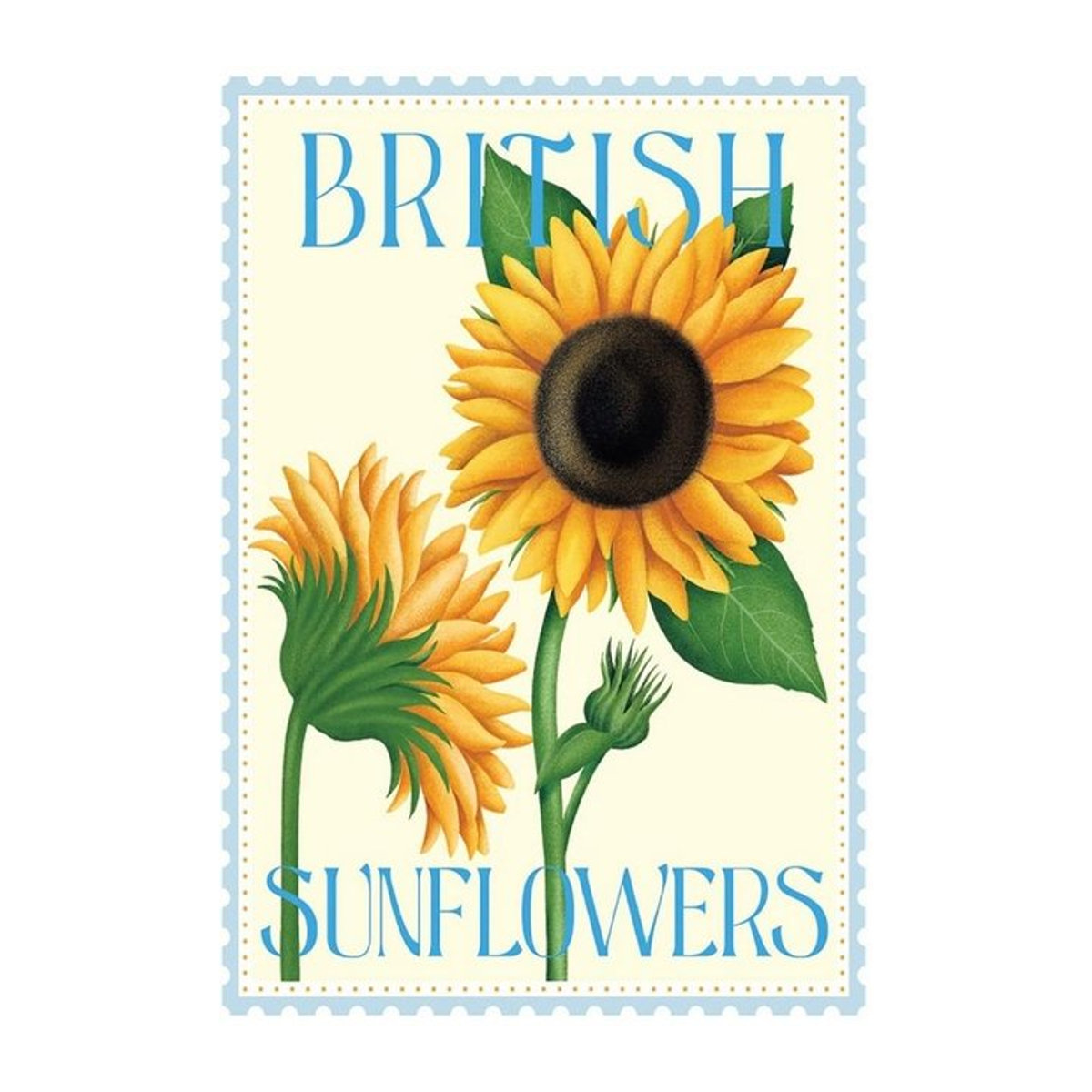 Tall Boy Prints Britische Sonnenblumen Papierdruck, Farbe: Schwarz, Breite: 40 cm - Bild 1