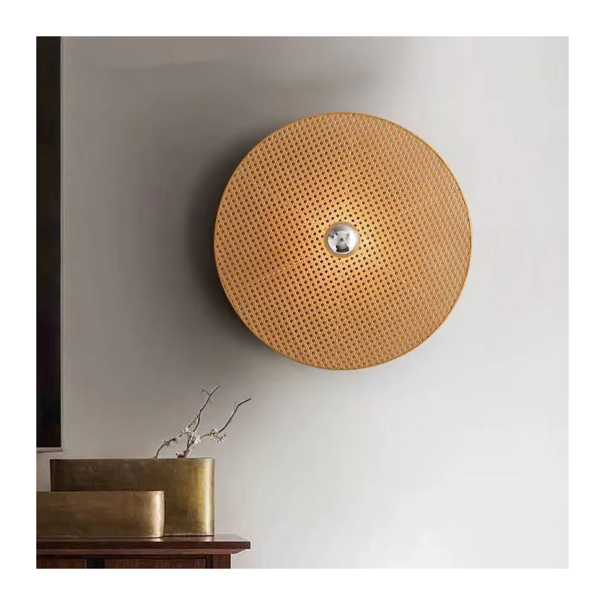 Tan Wandlampe von Aromas Del Campo in Beige, handgefertigte japanische Bambus- und Rattanlampe im klassischen Bohemian-Stil für dein Zuhause, Restaurant oder Schlafzimmer - Bild 3
