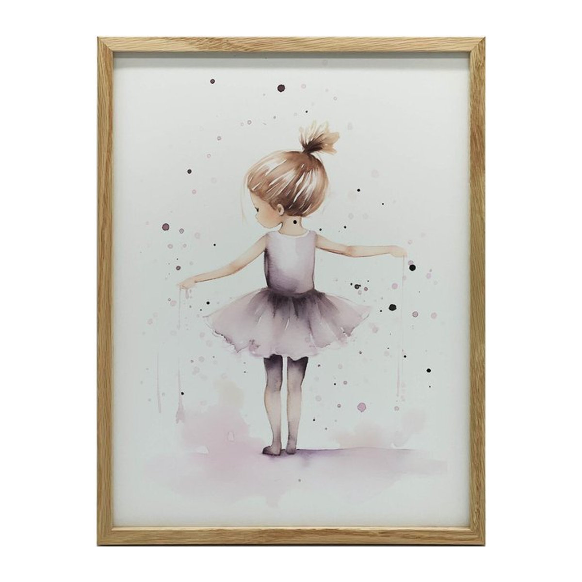 Tanzende Ballerina Rosa Magie Wandbild von iKable mit schwarzem Aluminiumrahmen, Breite: 30 cm, Höhe: 40 cm - Bild 1