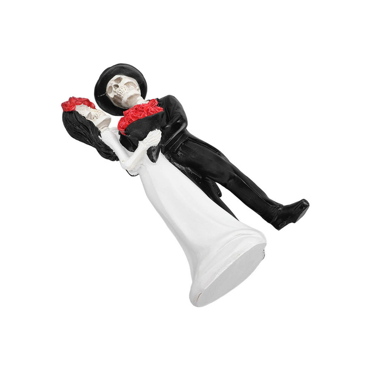 Tanzendes Skelettpaar als Hochzeitsfiguren von OutsideWorld in Schwarz und Weiß aus Kunstharz für Halloween und romantische Anlässe - Bild 5