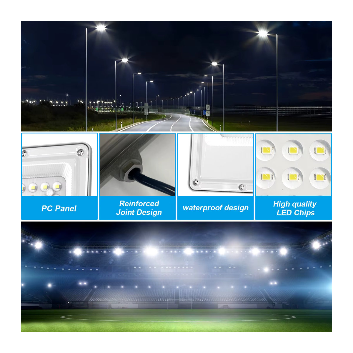 Tayire LED Außenstrahler 400W IP65 Wasserdicht Kaltweiß Silber - Bild 4