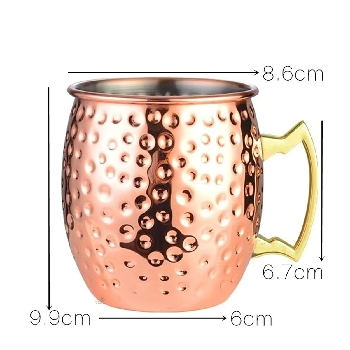 Tazas Drinkware Moskauer Mule Becher aus Kupfer im Hammer-Design, 550 ml - Bild 2