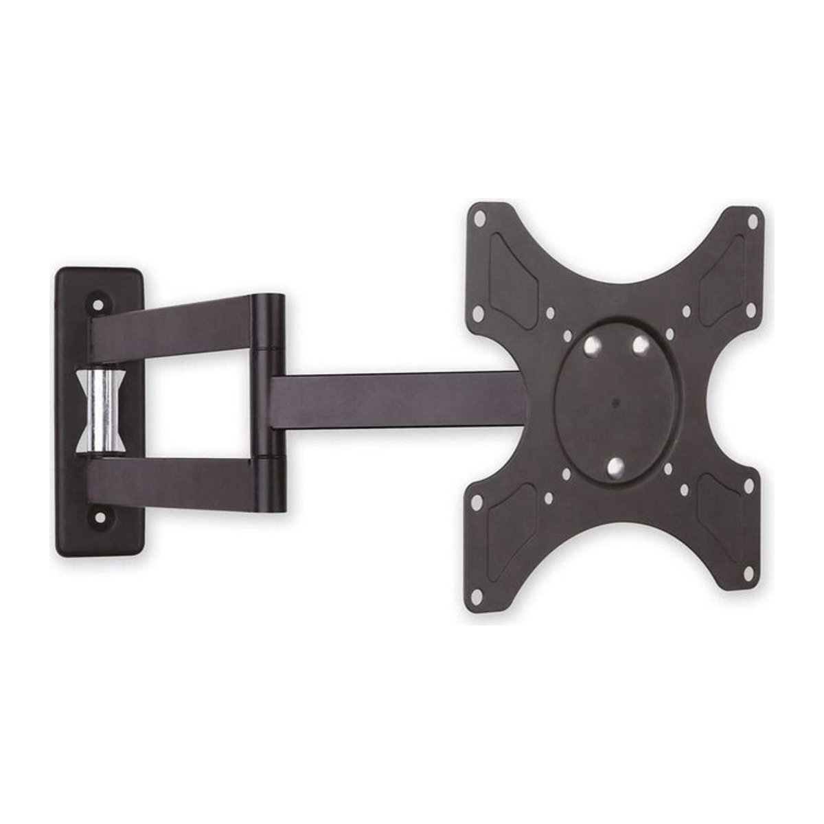 Techly TV-Halterung in Schwarz mit minimalistischem Design aus Metall und Nussbaum - Bild 1
