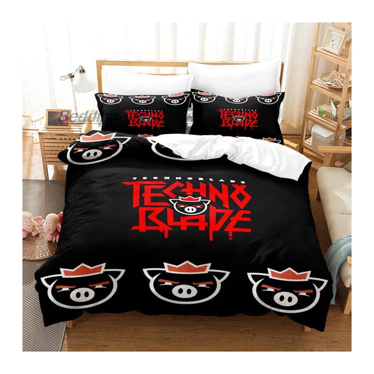 Technoblade 3D Anime Bettwäsche-Set für Einzelbetten, 3-teilig, B/H: 135 x 200 cm - Bild 1