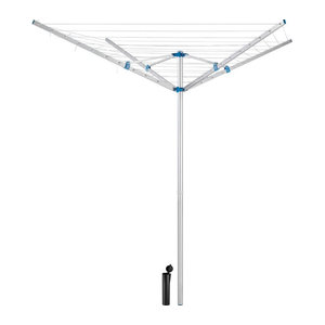 tectake Wäschespinne aus Aluminium, wetterfest, drehbar und stufenlos höhenverstellbar, B/T/H: 150 x 150 x 196 cm