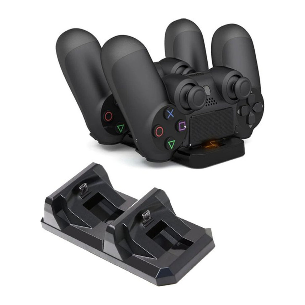 TECTINTER Dual USB Ladestation für Sony PlayStation 4 Controller in Schwarz - Bild 1