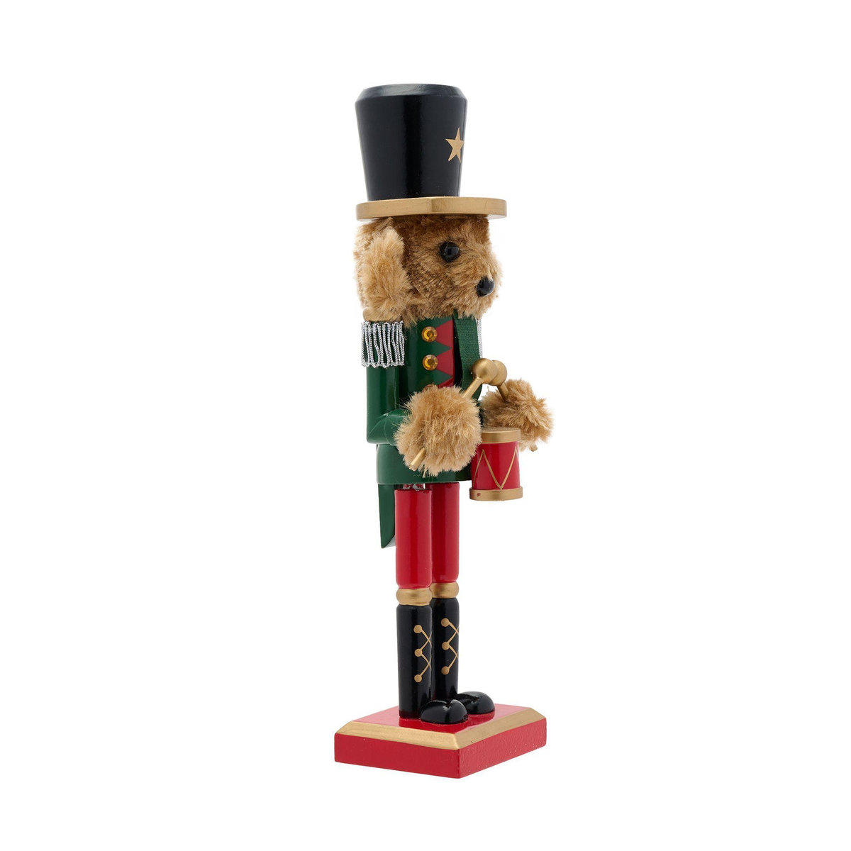 Teddybär Nussknacker aus Holz in Grün, 25 cm Höhe - Bild 2