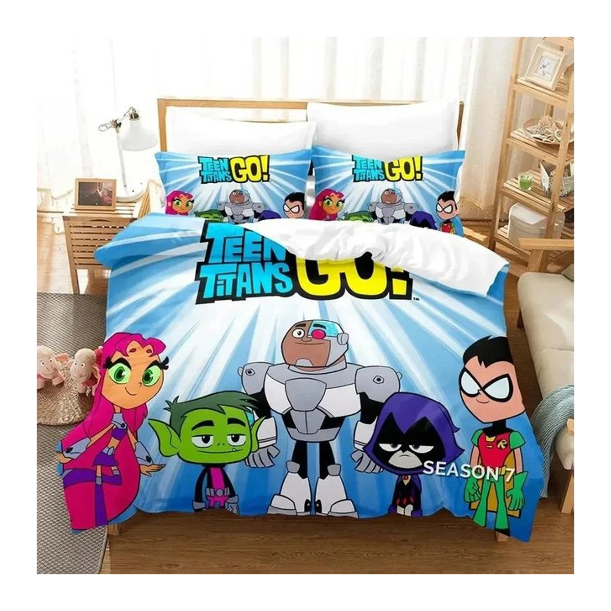 Teen Titans Go Bettwäscheset mit 3D-Druck für Einzelbetten, B/H: 150 x 200 cm - Bild 1