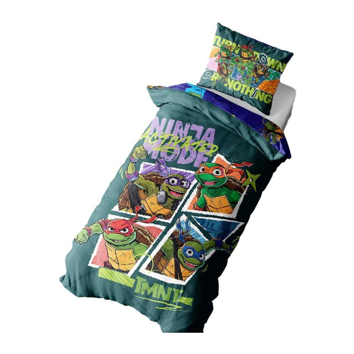 Teenage Mutant Ninja Turtles TMNT Wendebettwäsche-Set Single schwarz - Bild 1