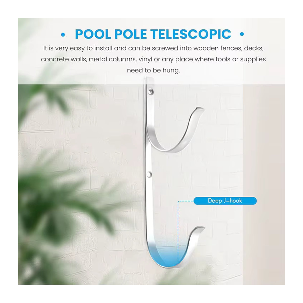 Teleskop-Haken aus Aluminiumlegierung für Schwimmbad-Zubehör, 2er-Set, Silber - Bild 2