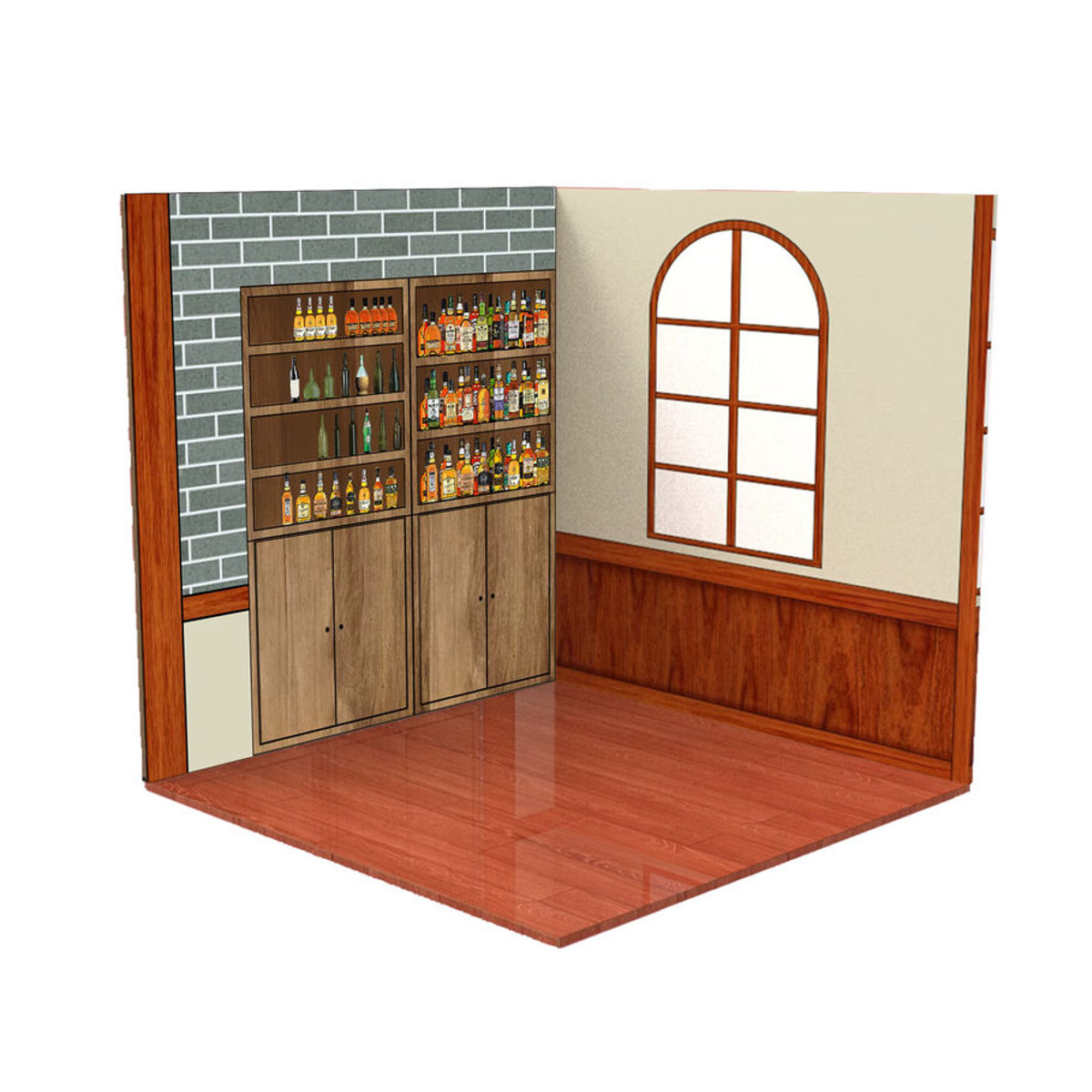 TERAYSUN Antike Miniatur Szene Diorama Hintergrund aus PVC für Modellbau und Actionfiguren, Mehrfarbig - Bild 4