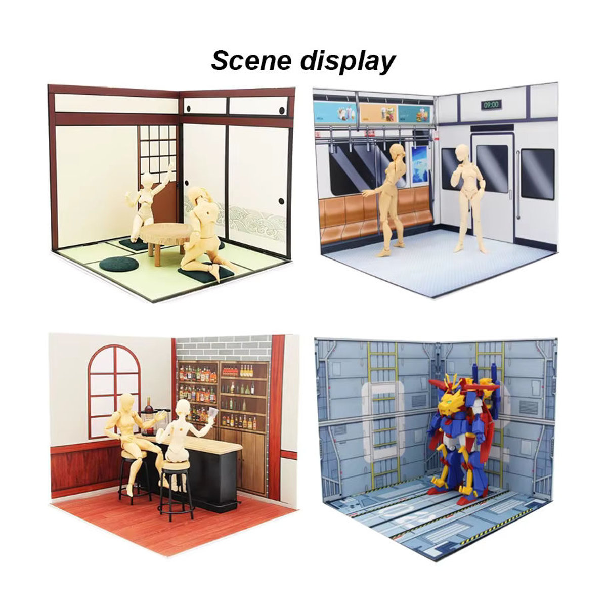 TERAYSUN Antike Miniatur Szene Diorama Hintergrund aus PVC für Modellbau und Actionfiguren, Mehrfarbig - Bild 5