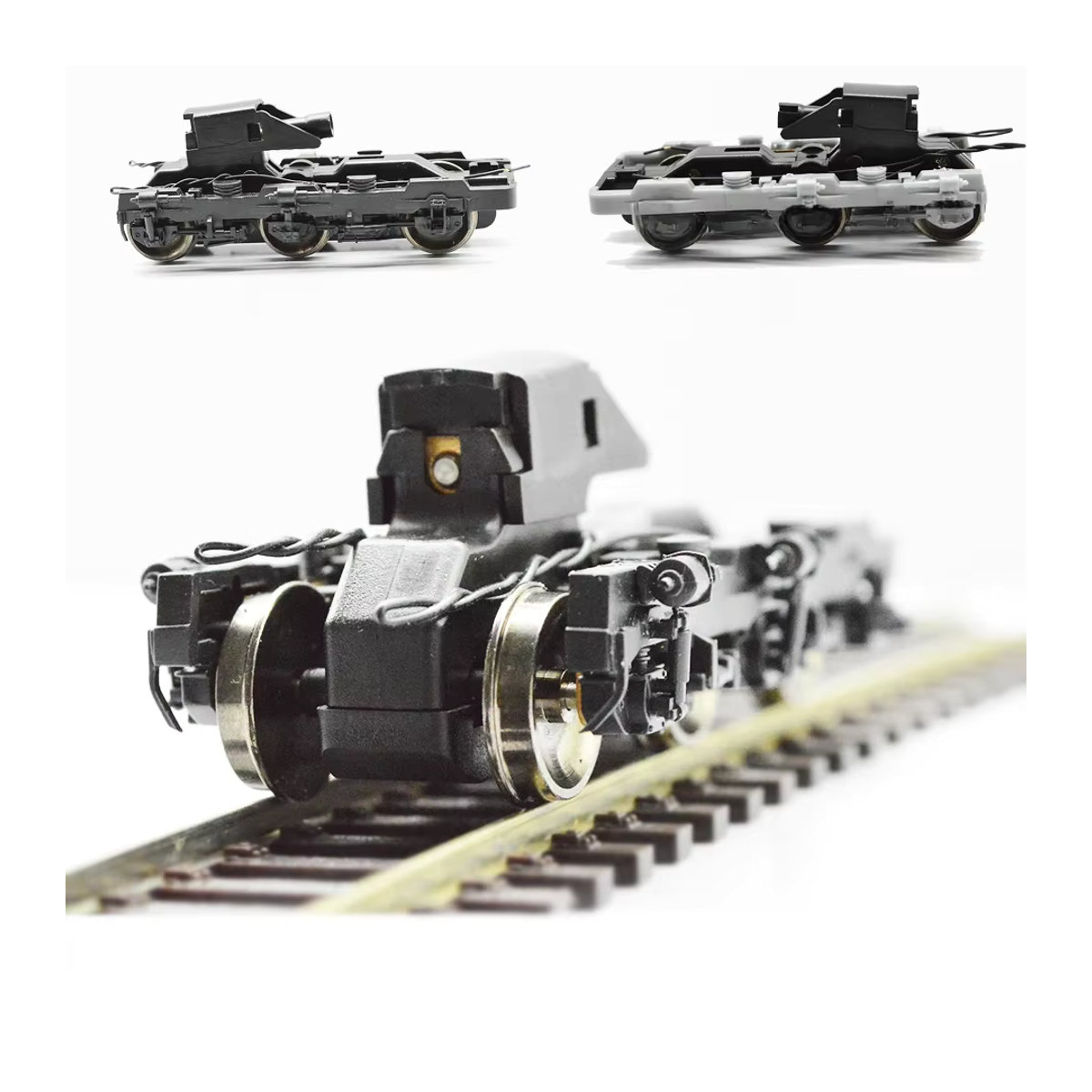 TERAYSUN HO Zug Radgestell Lokomotive Fracht Drehgestell Modell im Maßstab 1:87 Schwarz aus Kunststoff für Eisenbahn Diorama und Modellbau - Bild 7