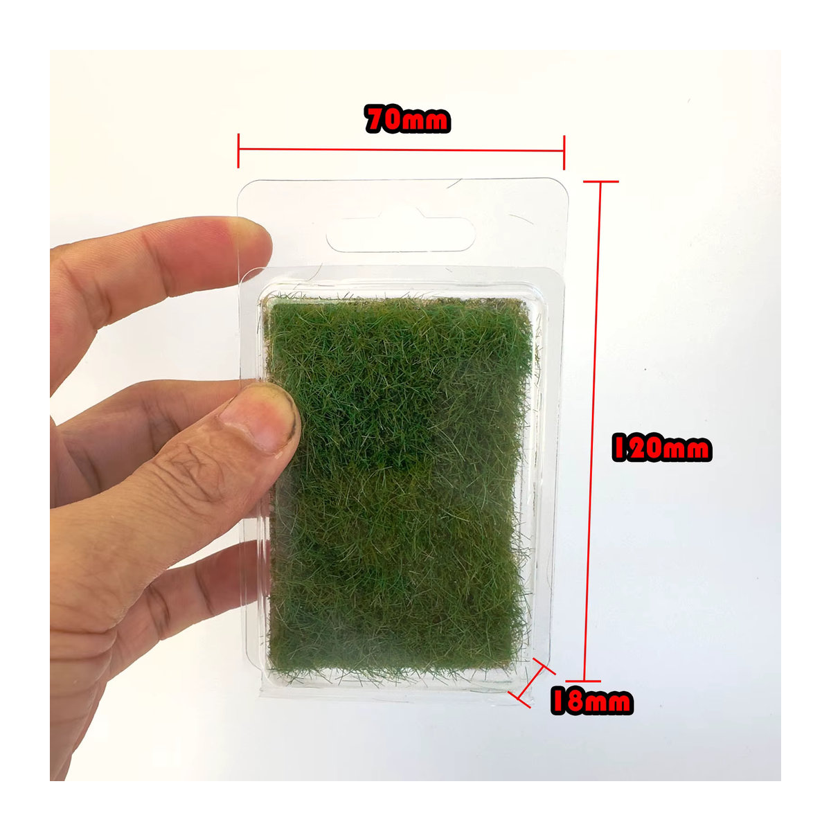 TERAYSUN Künstliches statisches Gras in Grün für Wargaming-Landschaften und Diorama-Modellbau, Höhe: 1,6 cm - Bild 2