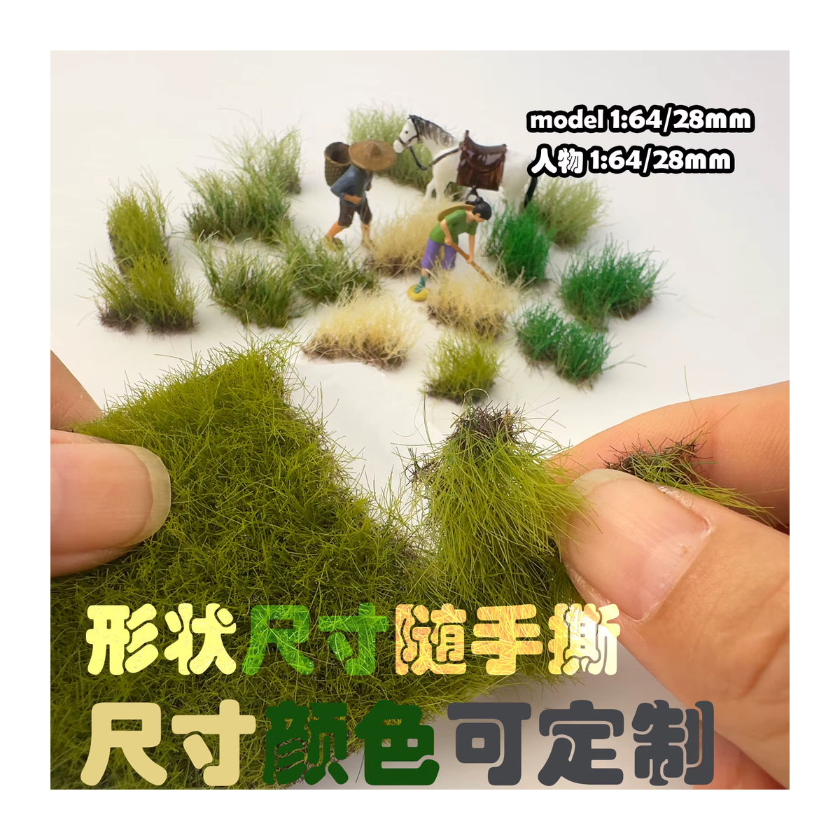 TERAYSUN Künstliches statisches Gras in Grün für Wargaming-Landschaften und Diorama-Modellbau, Höhe: 1,6 cm - Bild 3